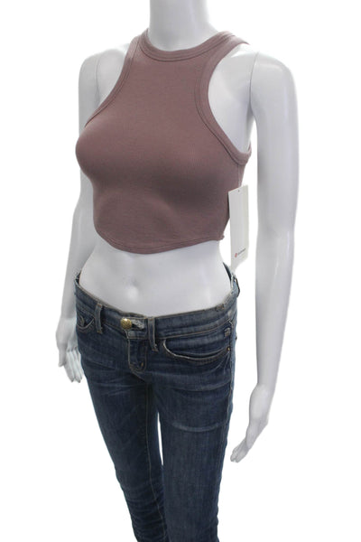 Lululemon Women Cropped High Neck Sleeveless Tank Brown Size 0
