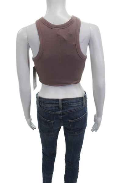 Lululemon Women Cropped High Neck Sleeveless Tank Brown Size 0