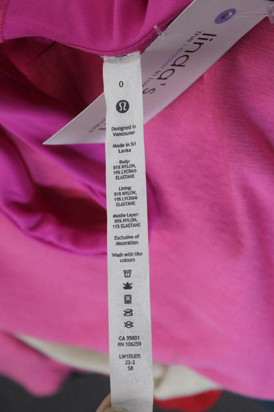 Lululemon Womens Pink Cropped V-Neck Tank Polyester Size 0