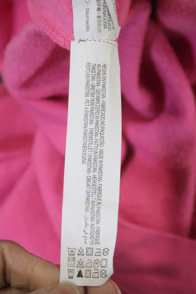 Zara Women Pullover Sweatshirt Pink Cotton Crew Neck Long Sleeve Size S