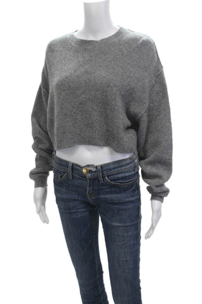Pilcro Anthropologie Women Pullover Sweater Gray Crew Neck Long Sleeve Size 2XS