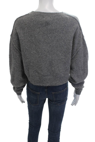 Pilcro Anthropologie Women Pullover Sweater Gray Crew Neck Long Sleeve Size 2XS