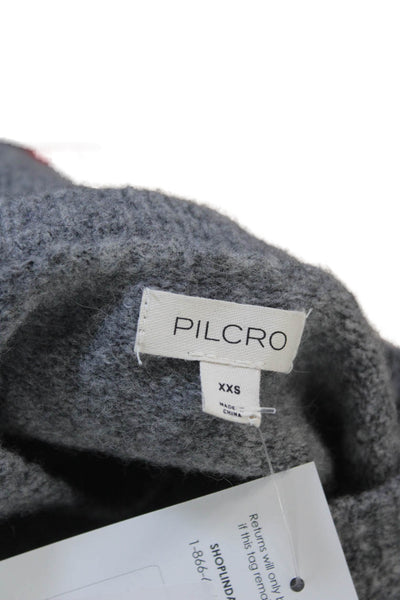 Pilcro Anthropologie Women Pullover Sweater Gray Crew Neck Long Sleeve Size 2XS