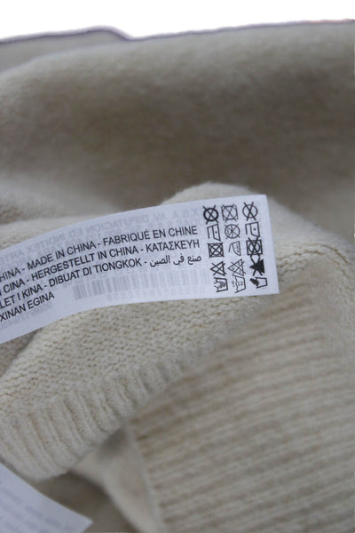 Zara Women Pullover Hoodie Beige High Neck Drawstring Size M