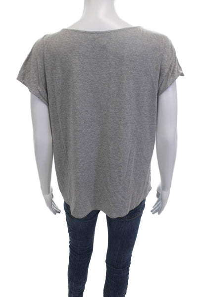 Vince Camuto Women Dark Gray Cotton Blend Round Neck Sleeveless T-Shirt Size S