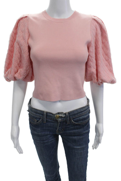 Zara Womens Cropped Pink Short Sleeve Crew Neck 100% Cotton T-Shirt Size S
