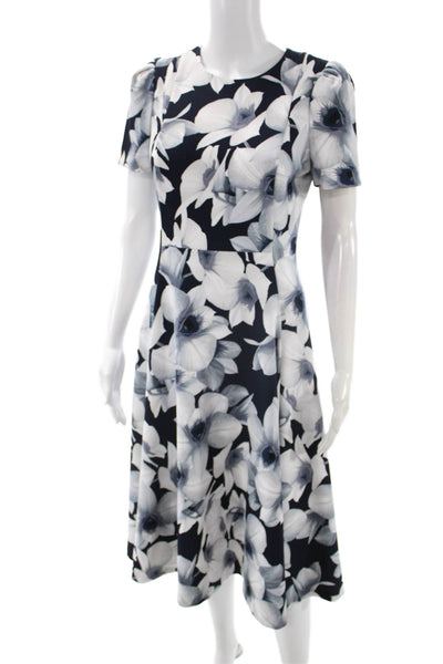 Calvin Klein Women Fit & Flare Black Dress Polyester Spandex Size 4