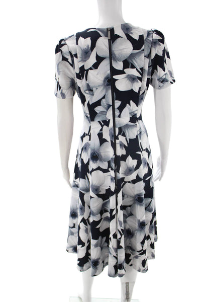 Calvin Klein Women Fit & Flare Black Dress Polyester Spandex Size 4
