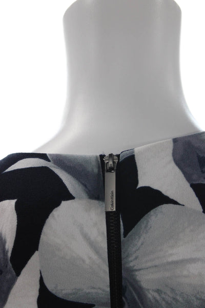 Calvin Klein Women Fit & Flare Black Dress Polyester Spandex Size 4