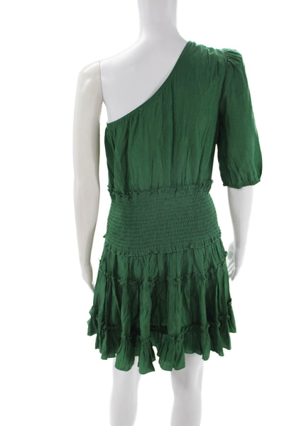 Muche Et Muchette Women Green Bohemian Mini Short Sleeve Dress Size One Size