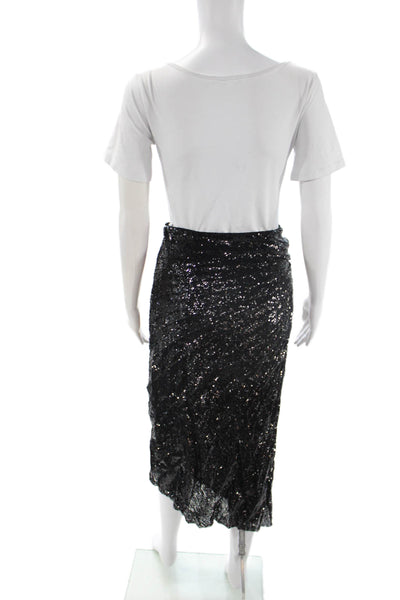 ALC Womens Wrap Skirt Long Black 100% Nylon Size 2
