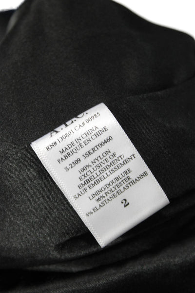 ALC Womens Wrap Skirt Long Black 100% Nylon Size 2