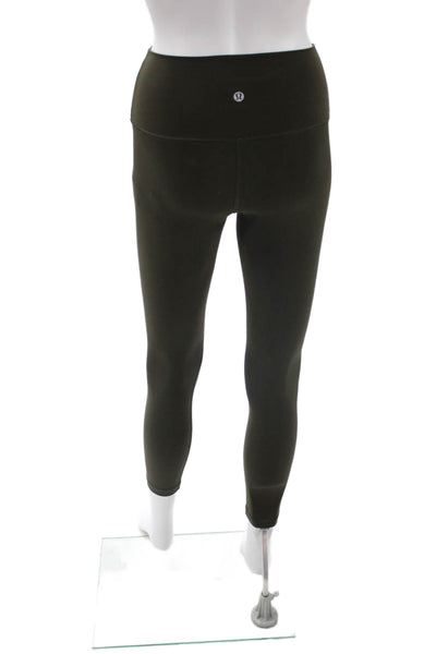 Lululemon Womens Army Green Nylon Ankle Leggings Size XS
