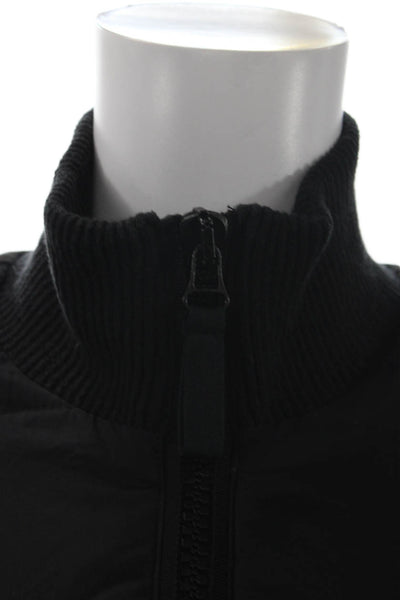 Yosemite Women Puffer Quilted Jacket Black Camo Cotton High Neck Size 0