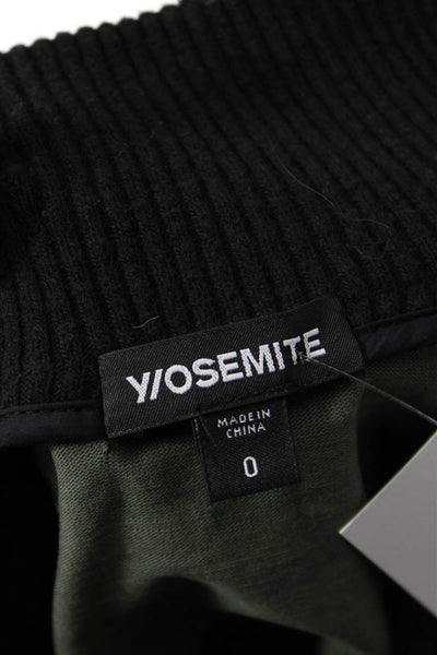 Yosemite Women Puffer Quilted Jacket Black Camo Cotton High Neck Size 0