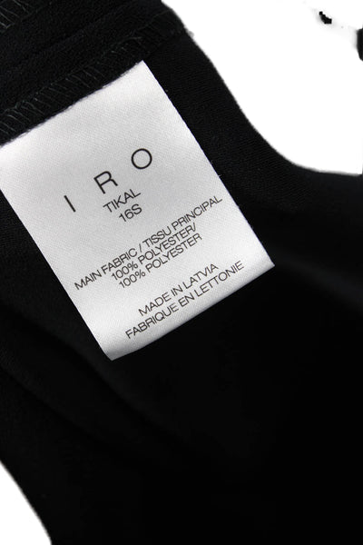 IRO Women Black Round Neck 3/4 Sleeve Blouse Size 34