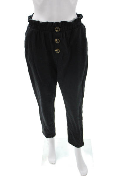Z Supply Womens Paperbag Ankle Pants Black Size M