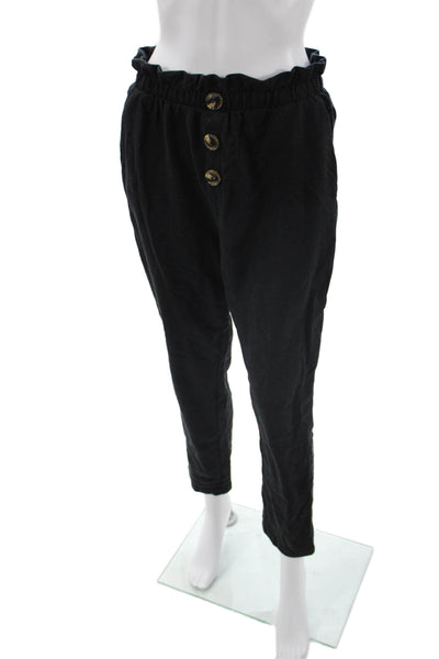 Z Supply Womens Paperbag Ankle Pants Black Size M