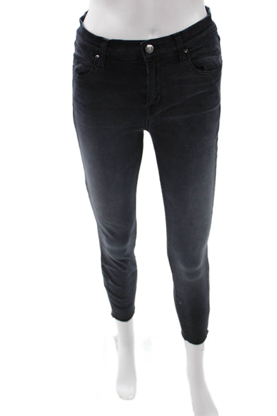 J Brand Women Ankle Skinny Black Jeans Mid Rise Button Fly Size 26