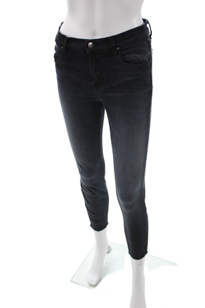 J Brand Women Ankle Skinny Black Jeans Mid Rise Button Fly Size 26