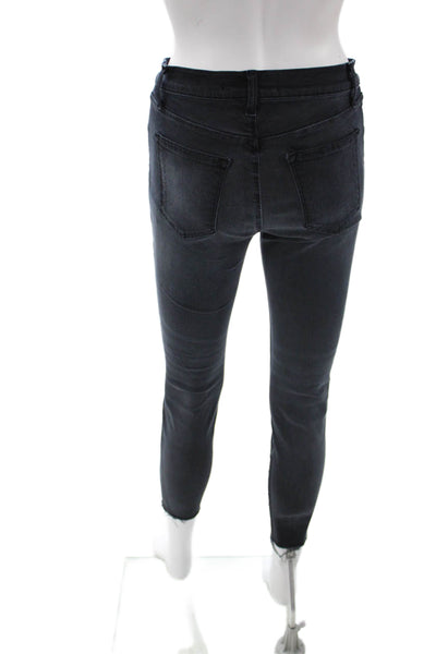 J Brand Women Ankle Skinny Black Jeans Mid Rise Button Fly Size 26