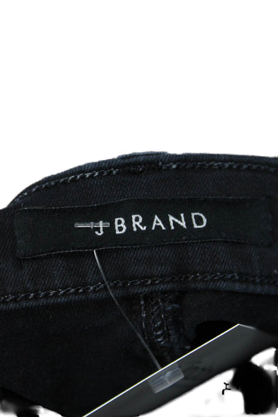 J Brand Women Ankle Skinny Black Jeans Mid Rise Button Fly Size 26