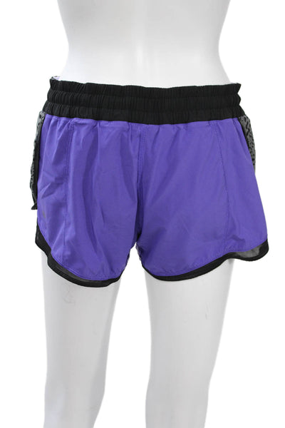 Lululemon Women Black Animal Print Nylon Shorts Size 4