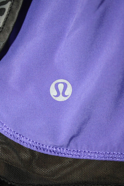 Lululemon Women Black Animal Print Nylon Shorts Size 4