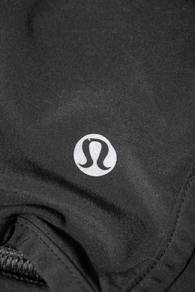 Lululemon Womens Black Blue Nylon Zip Sports Shorts Size 6