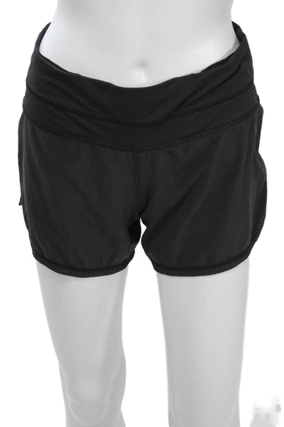 Lululemon Women Black Nylon Zip Sports Shorts Size 6