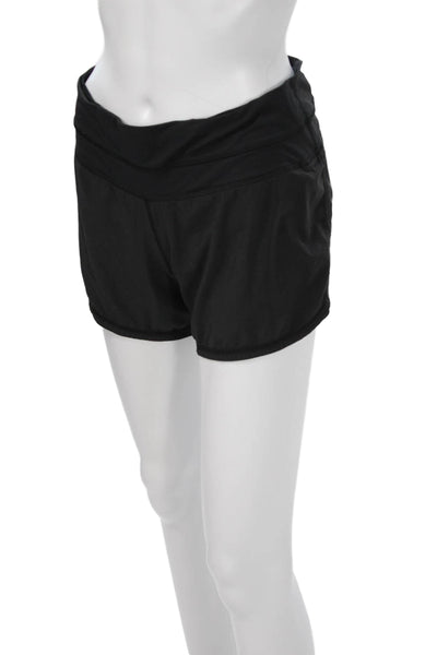 Lululemon Women Black Nylon Zip Sports Shorts Size 6