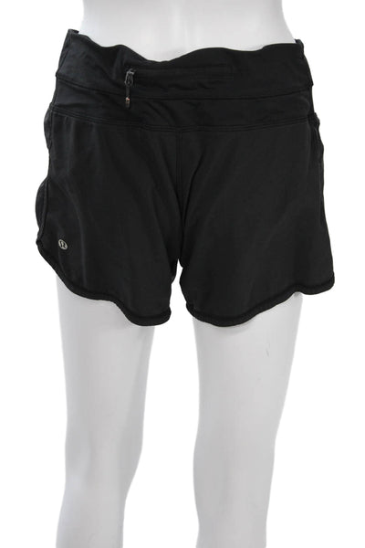 Lululemon Women Black Nylon Zip Sports Shorts Size 6