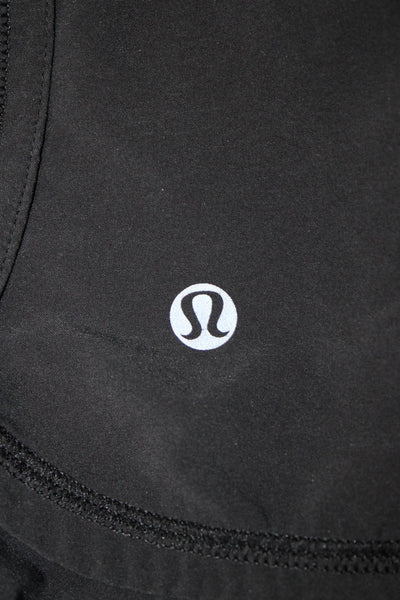 Lululemon Women Black Nylon Zip Sports Shorts Size 6