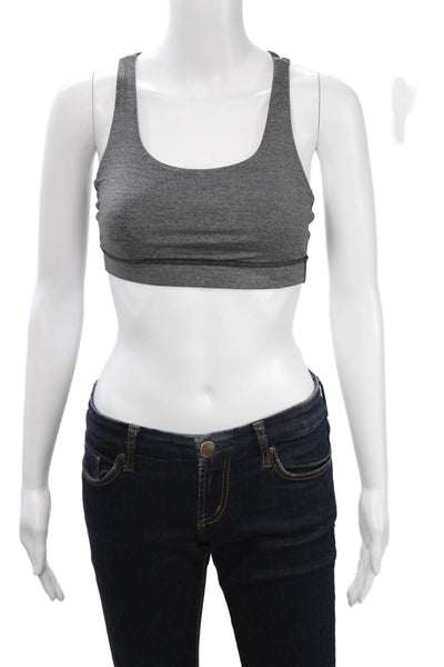 Lululemon Womens Sport Bra Gray Nylon Scoop Neck Sleeveless Size 6