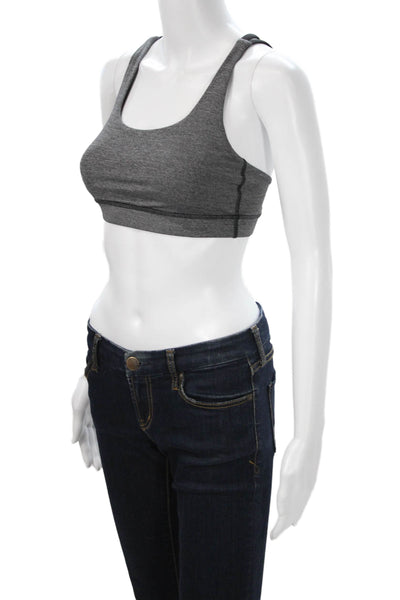 Lululemon Womens Sport Bra Gray Nylon Scoop Neck Sleeveless Size 6