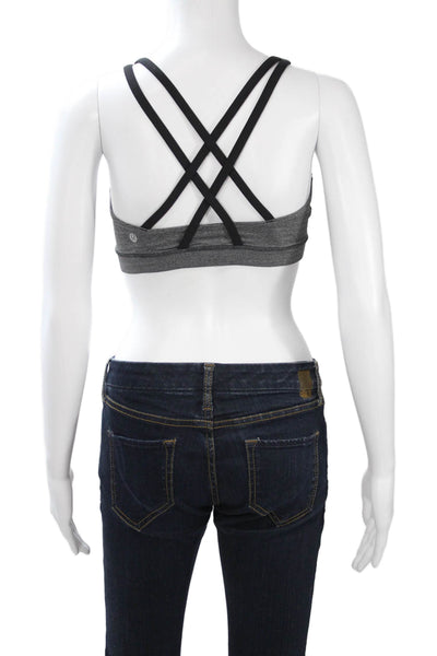 Lululemon Womens Sport Bra Gray Nylon Scoop Neck Sleeveless Size 6