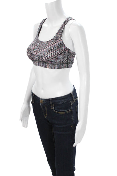 Lululemon Womens Sport Bra Multicolor Geometric Scoop Neck Size 8