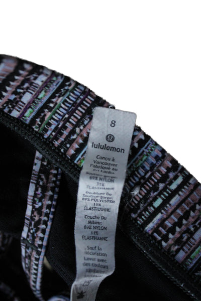 Lululemon Womens Sport Bra Multicolor Geometric Scoop Neck Size 8