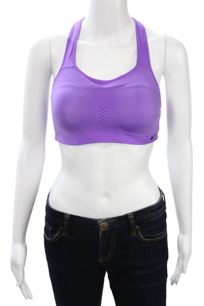 Nike Womens Tops Sleeveless Polyester Sport Bra Purple Size M