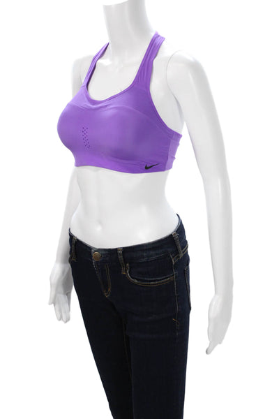 Nike Womens Tops Sleeveless Polyester Sport Bra Purple Size M