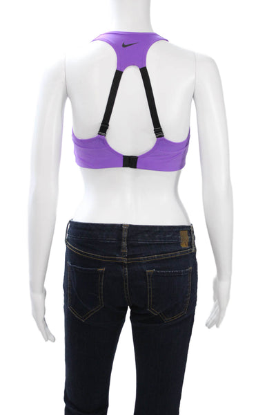 Nike Womens Tops Sleeveless Polyester Sport Bra Purple Size M