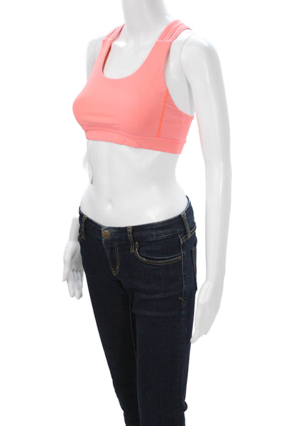 Lululemon Womens Sport Bra Pink Nylon Scoop Neck Sleeveless Size 6