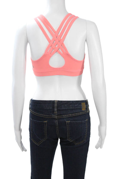 Lululemon Womens Sport Bra Pink Nylon Scoop Neck Sleeveless Size 6