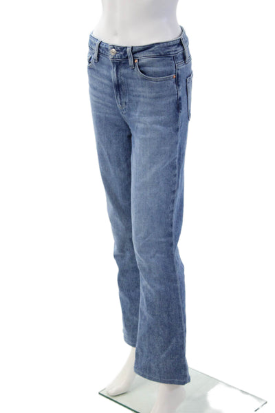 Paige Women Bootcut Flared Jeans Blue High Rise Button 93% Cotton Size 28