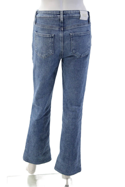 Paige Women Bootcut Flared Jeans Blue High Rise Button 93% Cotton Size 28