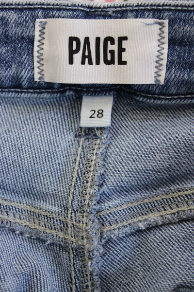 Paige Women Bootcut Flared Jeans Blue High Rise Button 93% Cotton Size 28