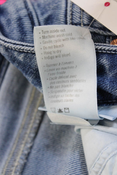 Paige Women Bootcut Flared Jeans Blue High Rise Button 93% Cotton Size 28