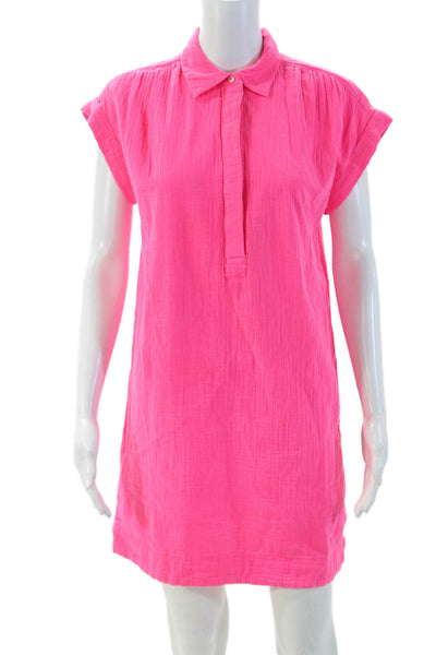 Vineyard Vines Womens Pink Collared Shirt Dress Short Sleeve Cotton Size XS