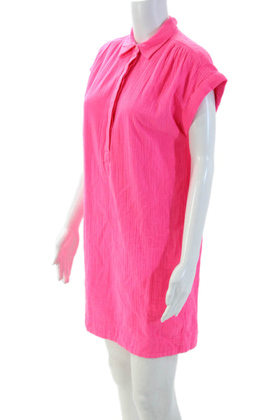Vineyard Vines Womens Pink Collared Shirt Dress Short Sleeve Cotton Size XS