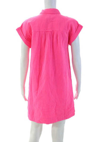 Vineyard Vines Womens Pink Collared Shirt Dress Short Sleeve Cotton Size XS